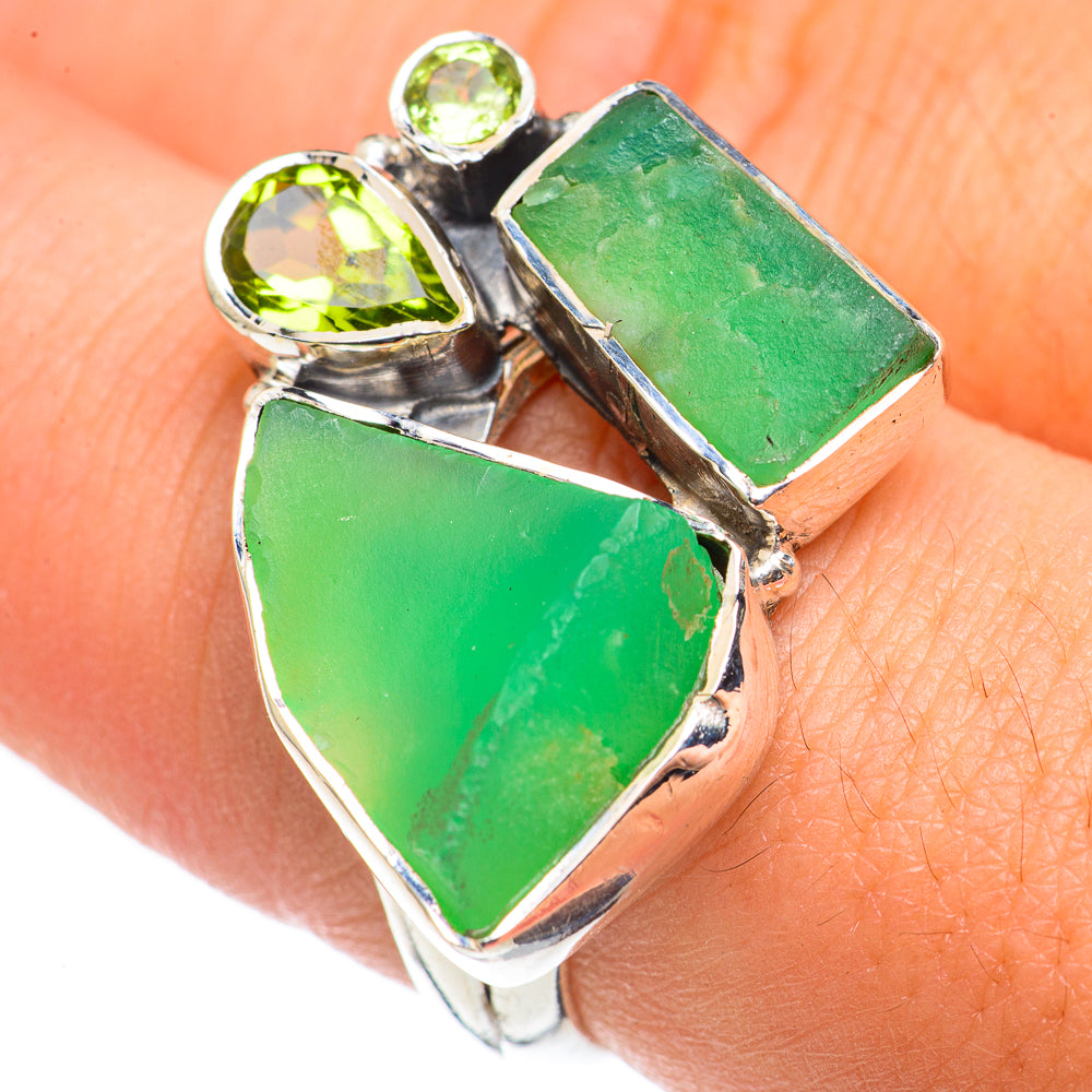 Chrysoprase, Peridot Rings handcrafted by Anasilvercos - RING69106