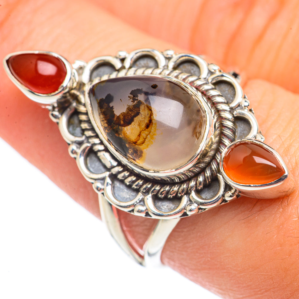 Montana Agate, Carnelian Rings handcrafted by Anasilvercos - RING69110