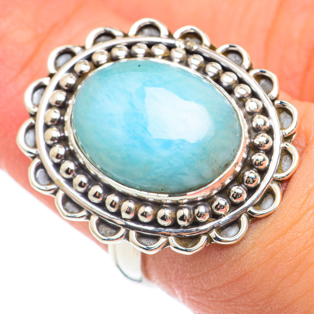 Larimar Rings handcrafted by Anasilvercos - RING69133