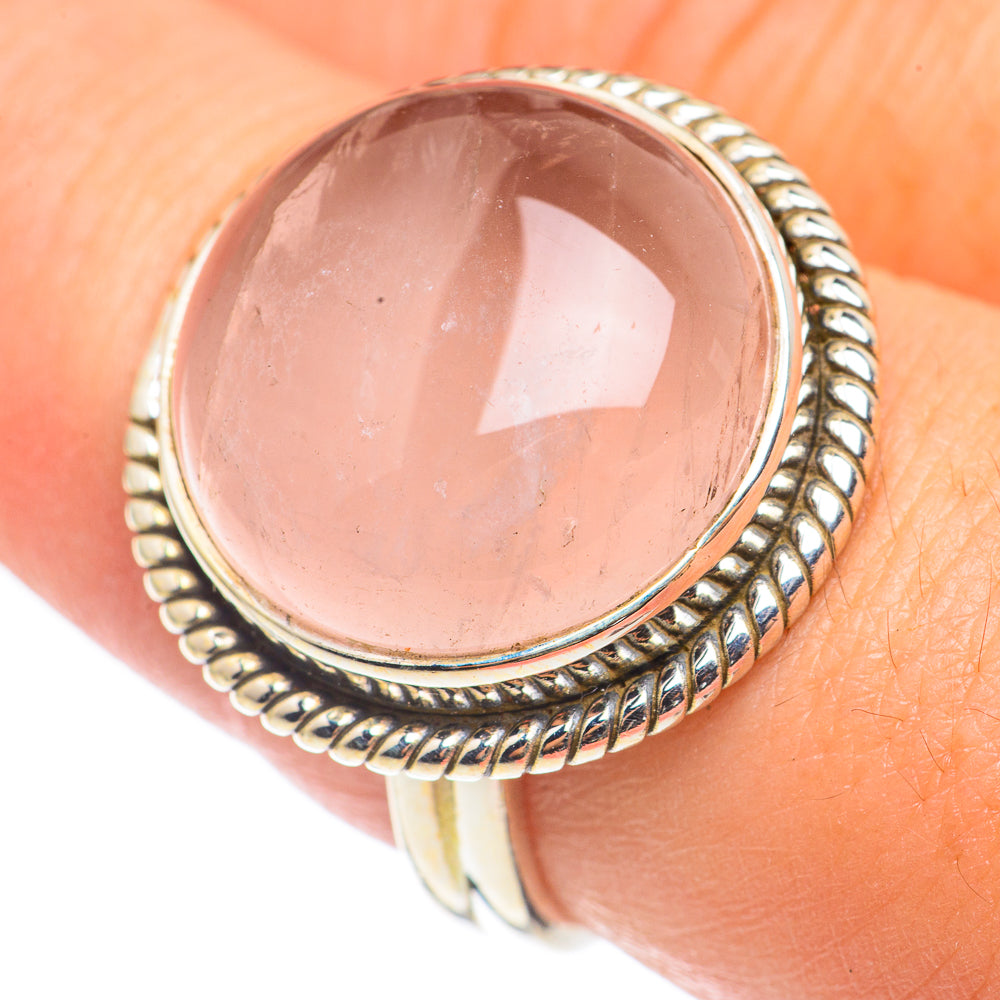 Rose Quartz Rings handcrafted by Anasilvercos - RING69145