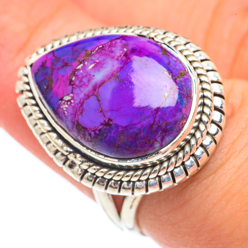Purple Copper Composite Turquoise Rings handcrafted by Anasilvercos - RING69187