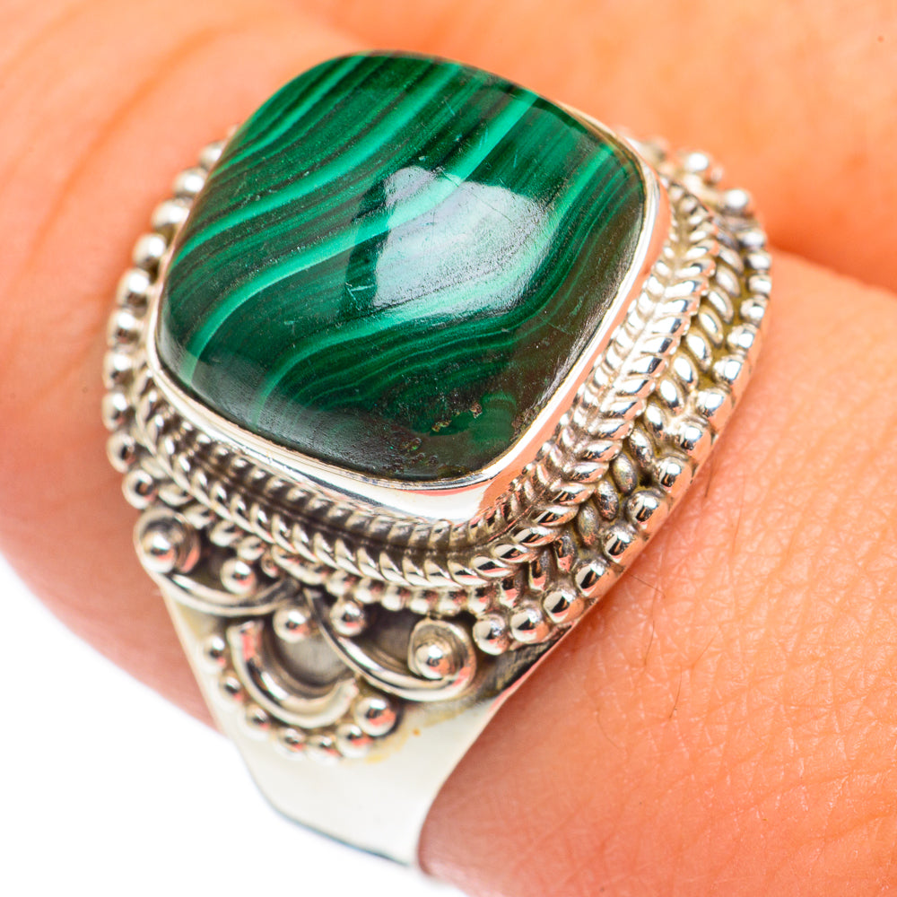 Malachite Rings handcrafted by Anasilvercos - RING69234