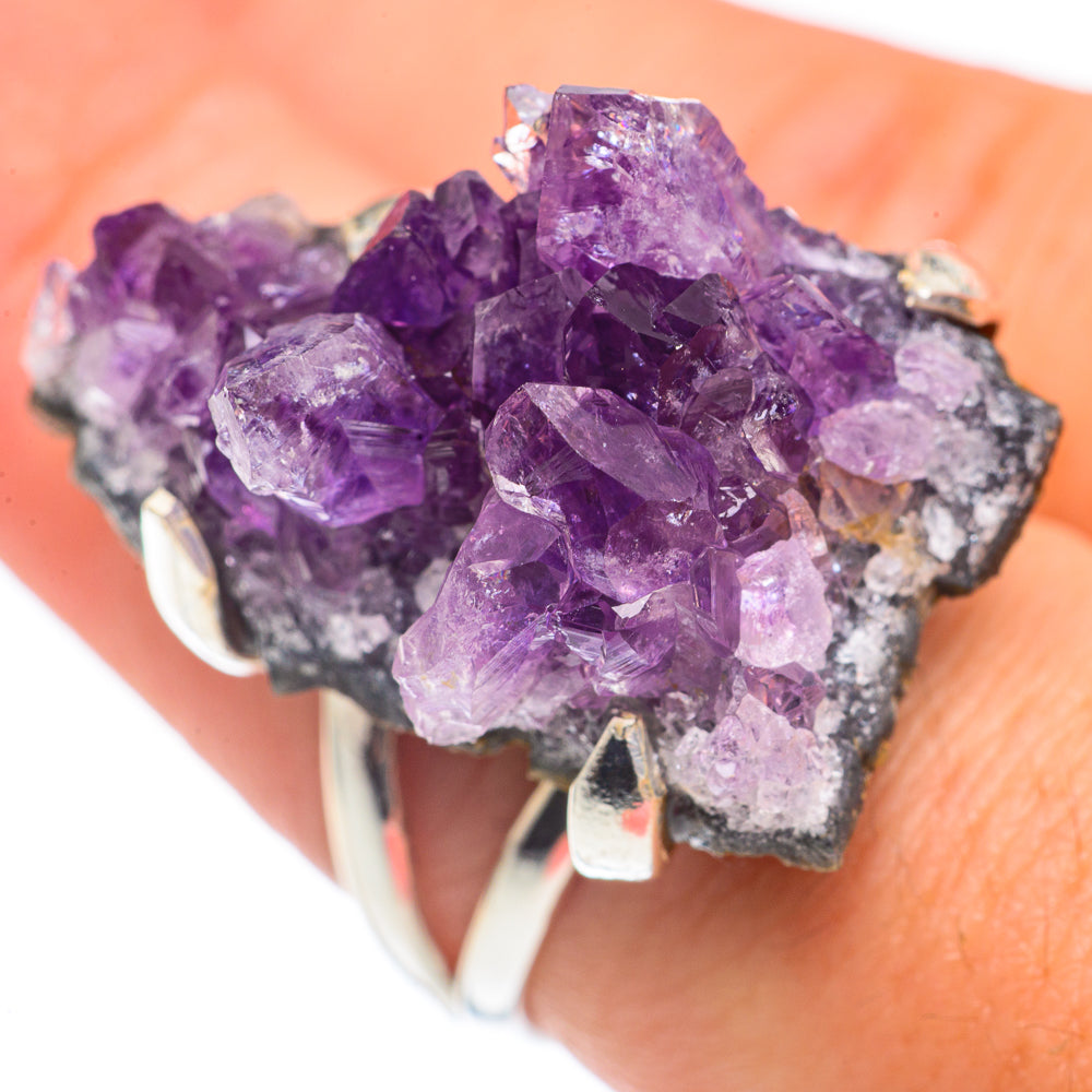 Amethyst Crystal Rings handcrafted by Anasilvercos - RING69278