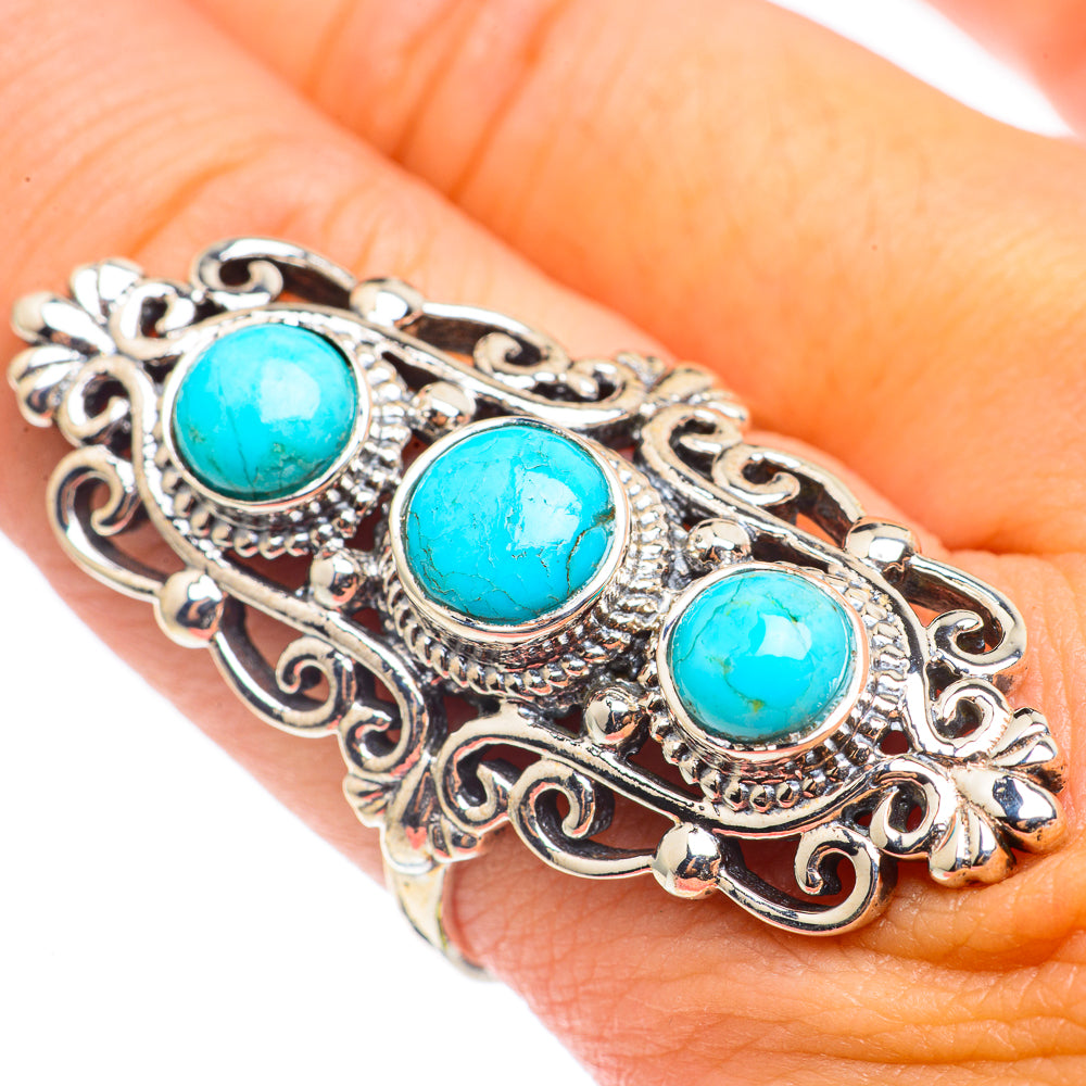 Arizona Turquoise Rings handcrafted by Anasilvercos - RING69290