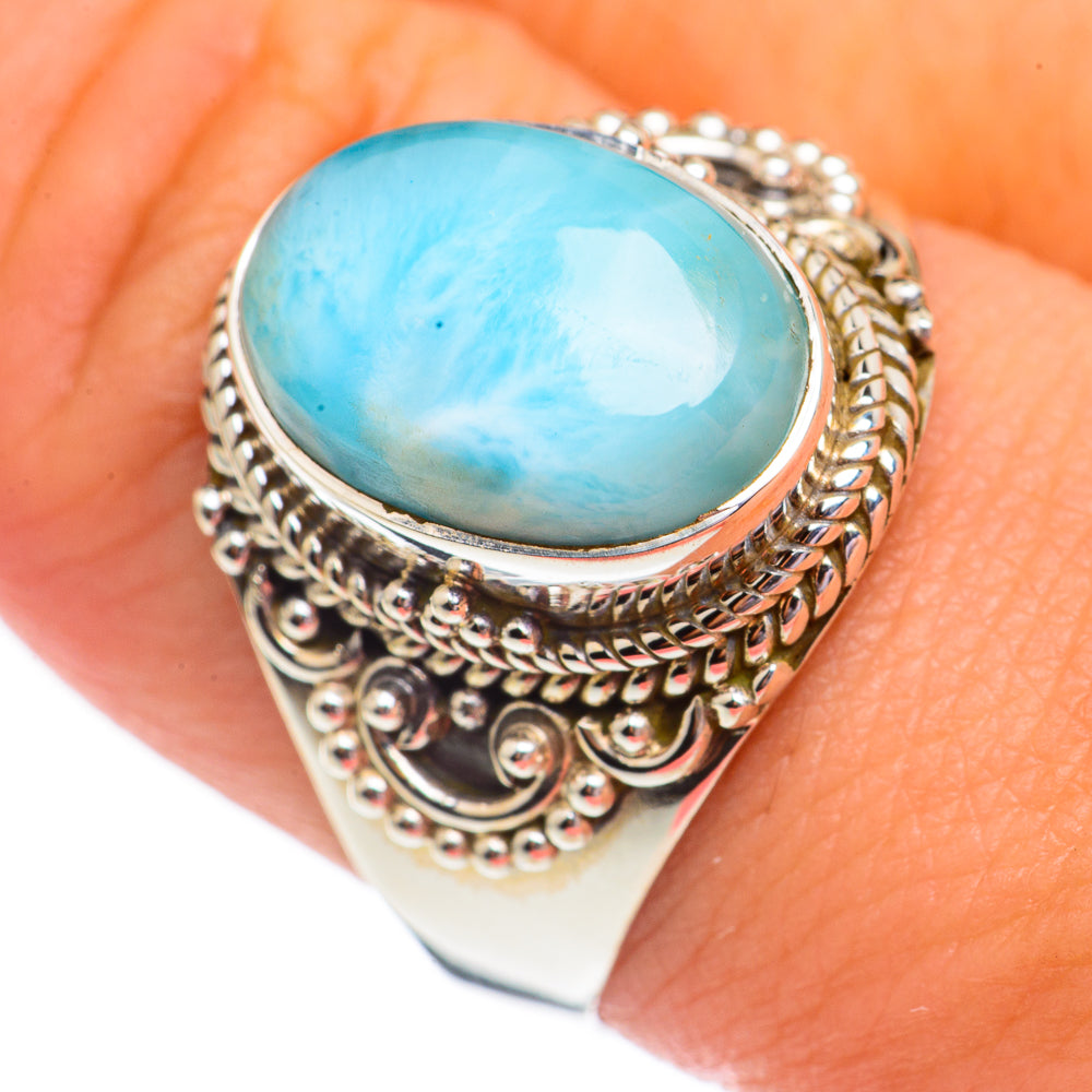 Larimar Rings handcrafted by Anasilvercos - RING69300