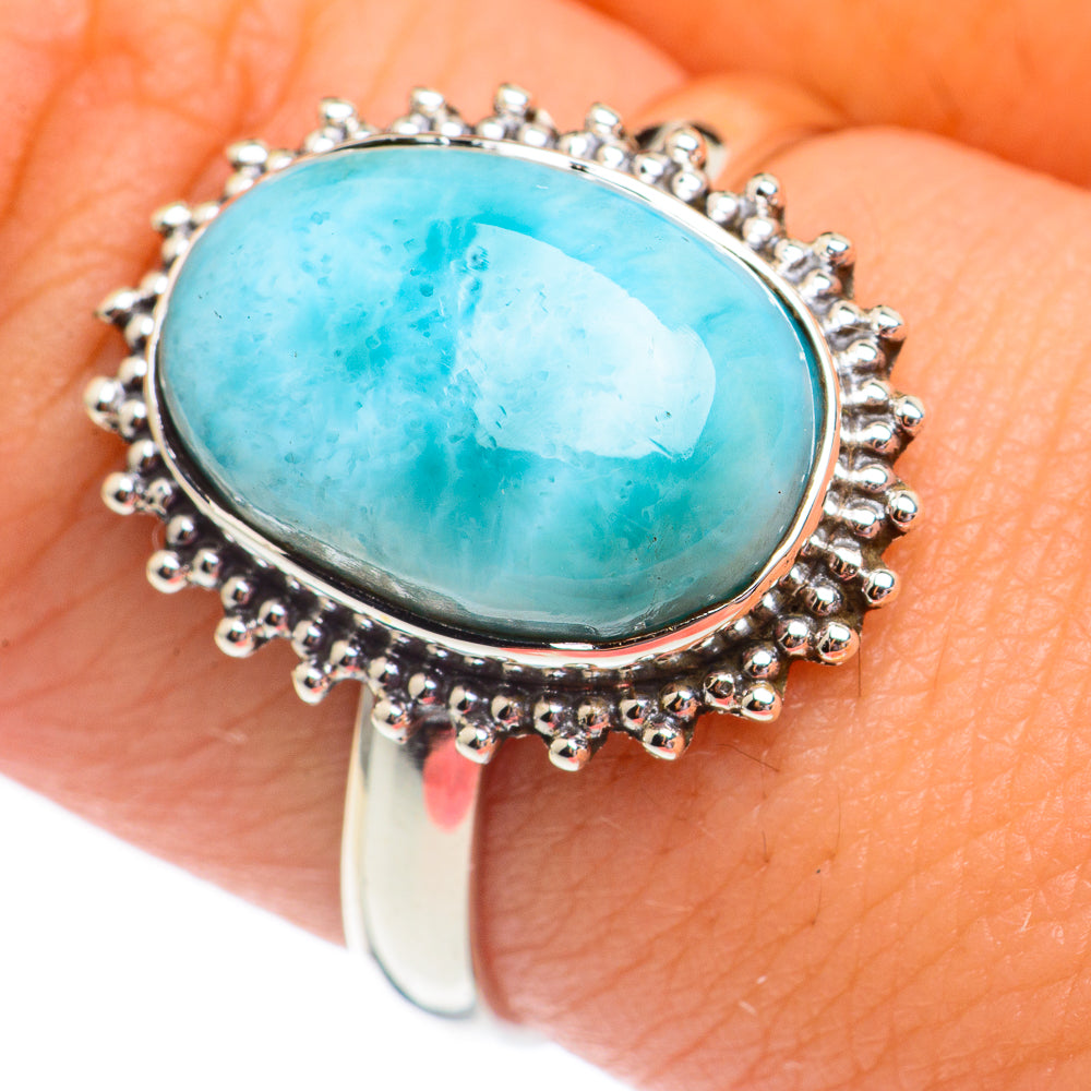 Larimar Rings handcrafted by Anasilvercos - RING69303