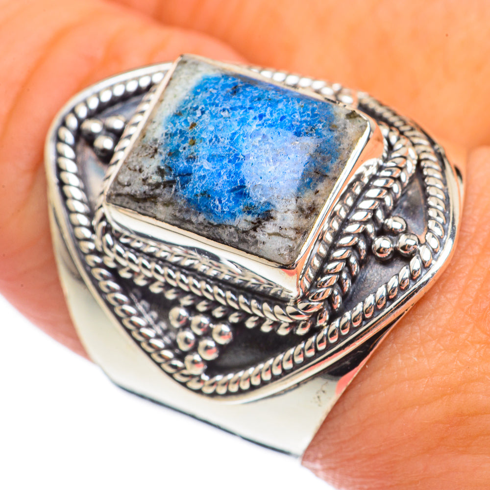 K2 Blue Azurite Rings handcrafted by Anasilvercos - RING69339