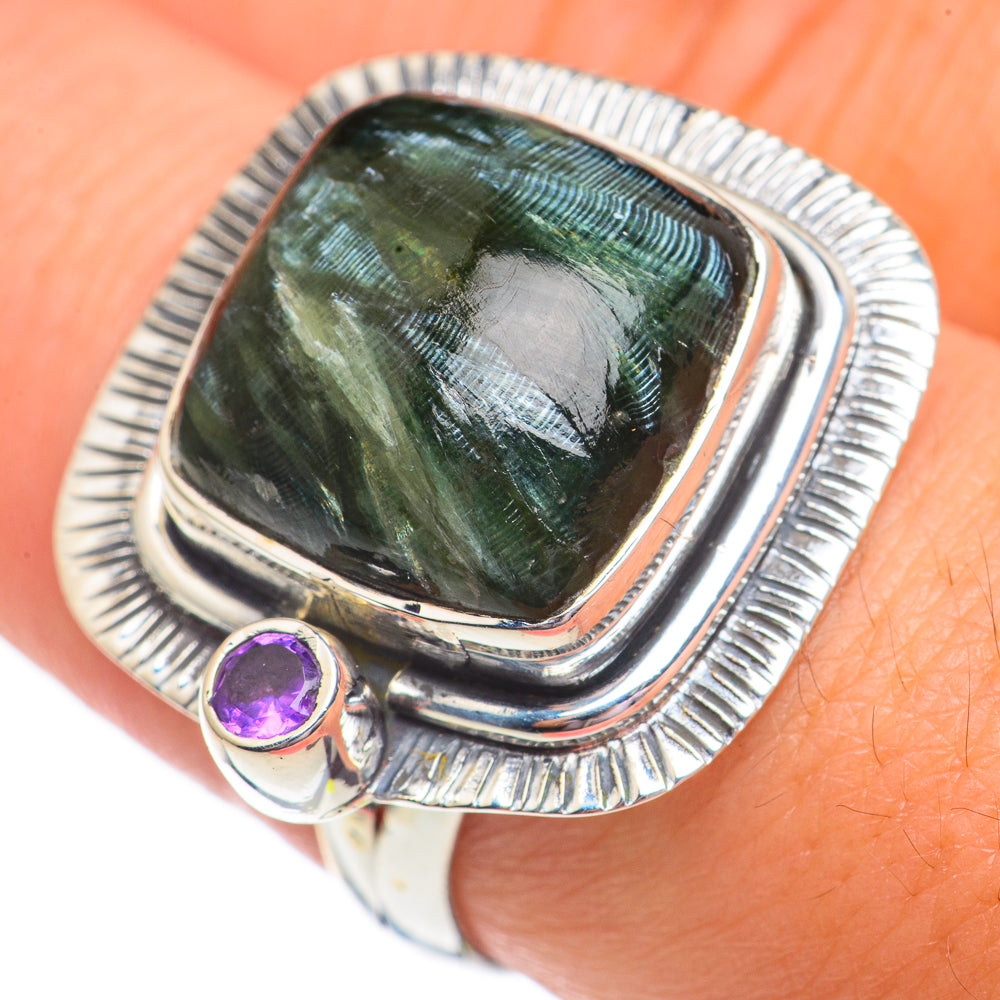 Seraphinite Rings handcrafted by Anasilvercos - RING69344