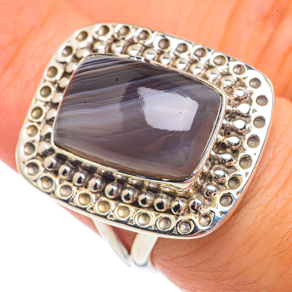 Botswana Agate Rings handcrafted by Anasilvercos - RING69346