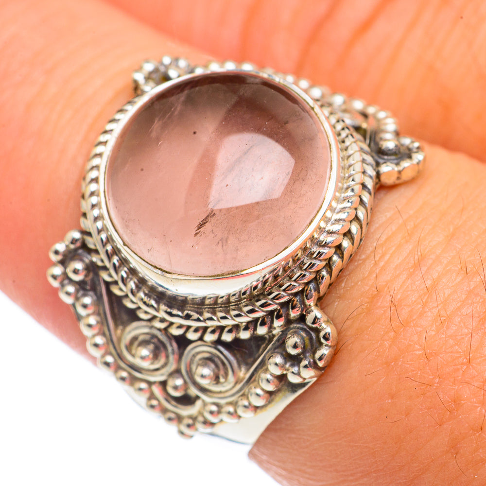 Rose Quartz Rings handcrafted by Anasilvercos - RING69357