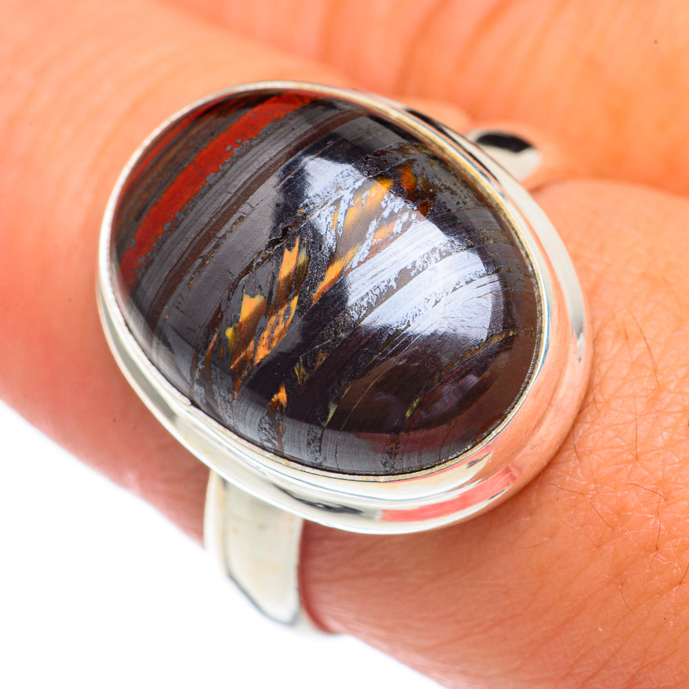 Red Tiger Iron Rings handcrafted by Anasilvercos - RING69386