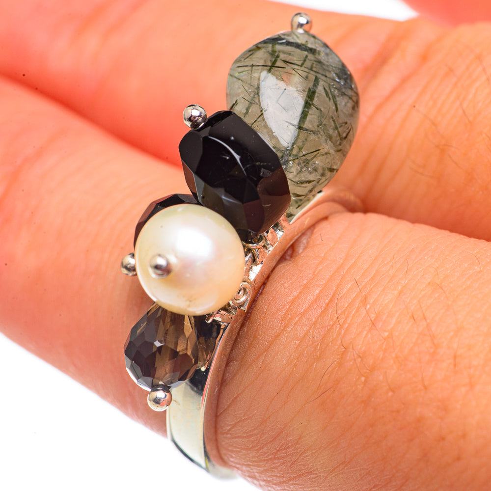 Tourmalinated Quartz Rings handcrafted by Anasilvercos - RING69440