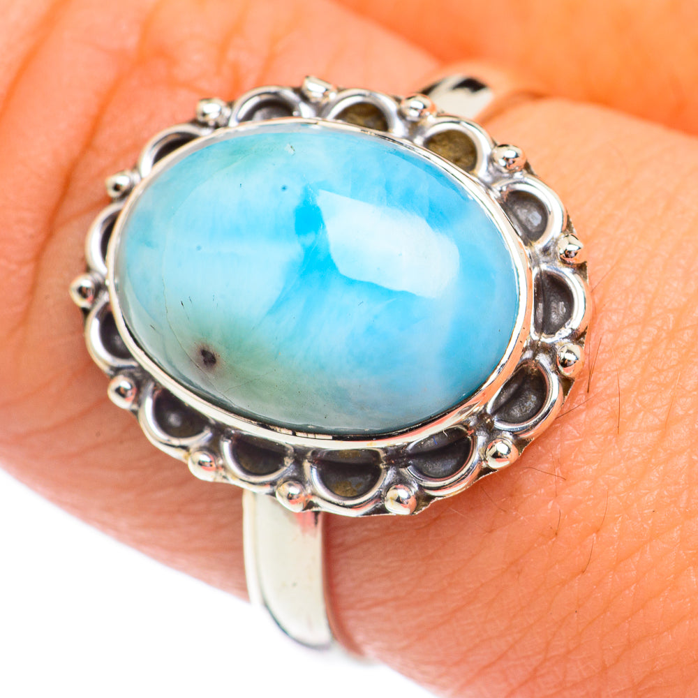 Larimar Rings handcrafted by Anasilvercos - RING69449