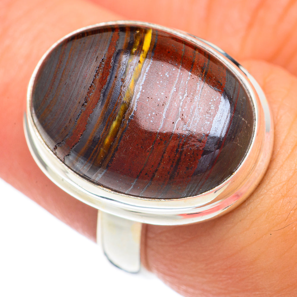 Red Tiger Iron Rings handcrafted by Anasilvercos - RING69461