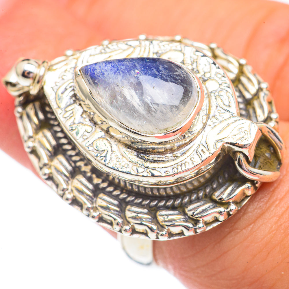 Rainbow Moonstone Rings handcrafted by Anasilvercos - RING69552
