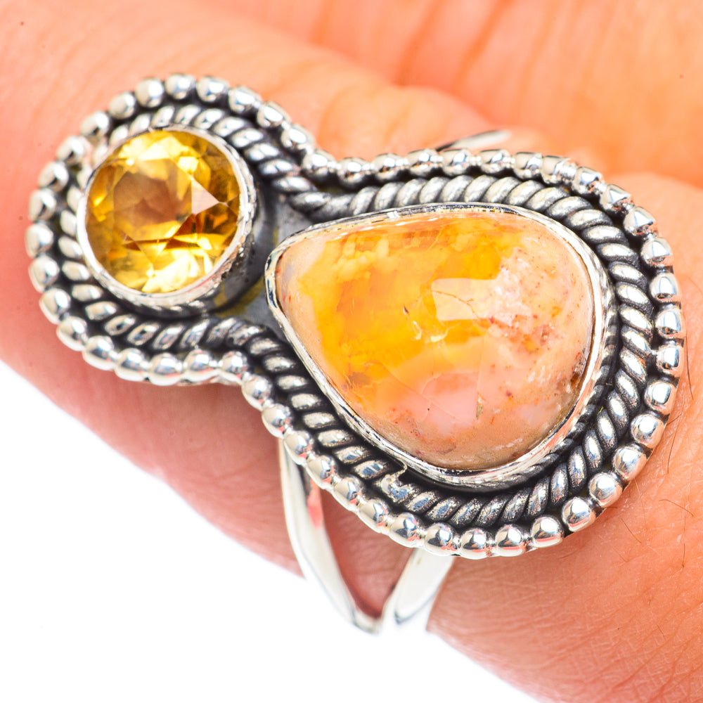 Mexican Fire Opal Rings handcrafted by Anasilvercos - RING69640