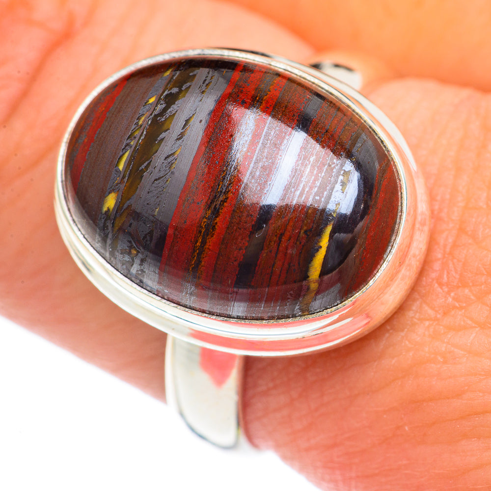 Red Tiger Iron Rings handcrafted by Anasilvercos - RING69657