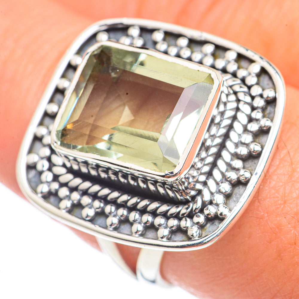 Green Amethyst Rings handcrafted by Anasilvercos - RING69734