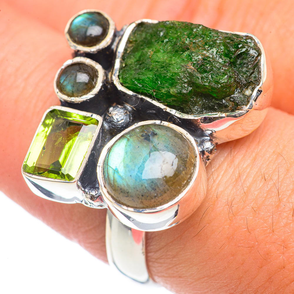 Green Tourmaline Rings handcrafted by Anasilvercos - RING69773