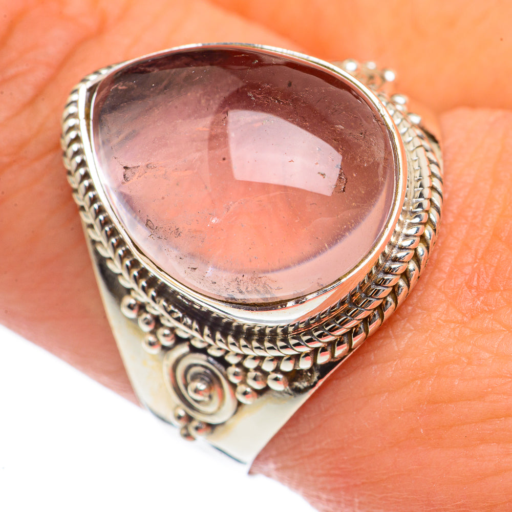 Rose Quartz Rings handcrafted by Anasilvercos - RING69782