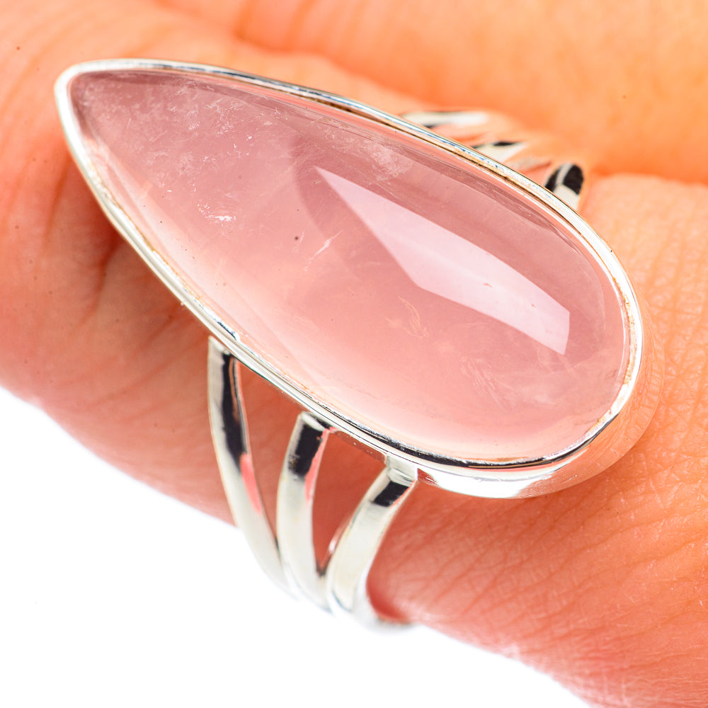 Rose Quartz Rings handcrafted by Anasilvercos - RING69835