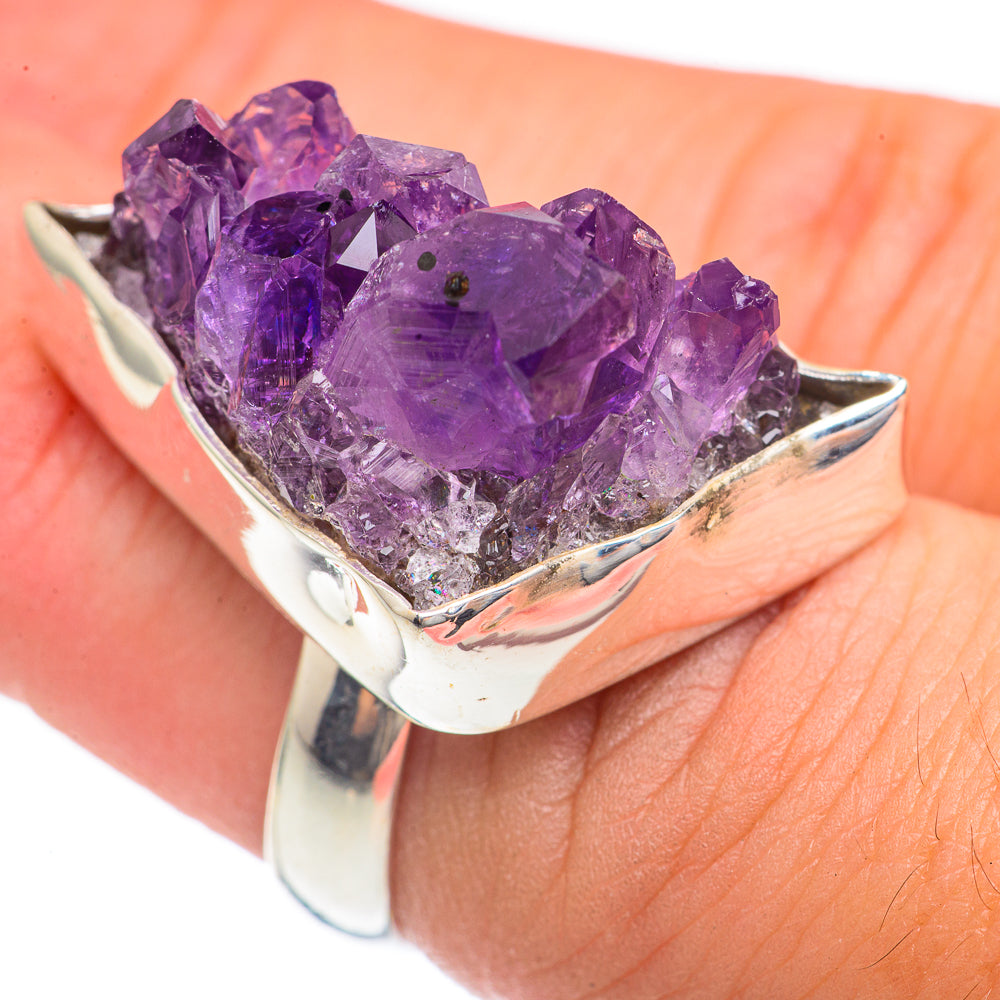 Amethyst Crystal Rings handcrafted by Anasilvercos - RING69838