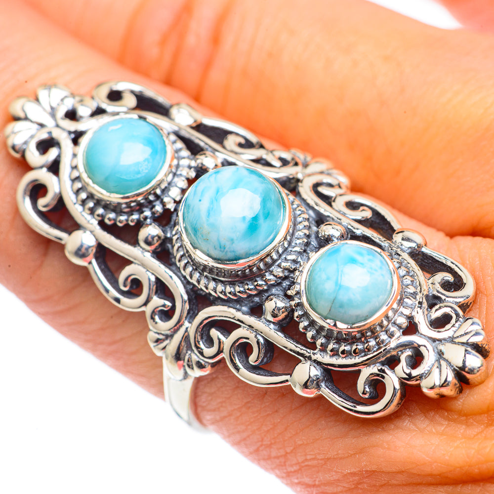 Larimar Rings handcrafted by Anasilvercos - RING69852