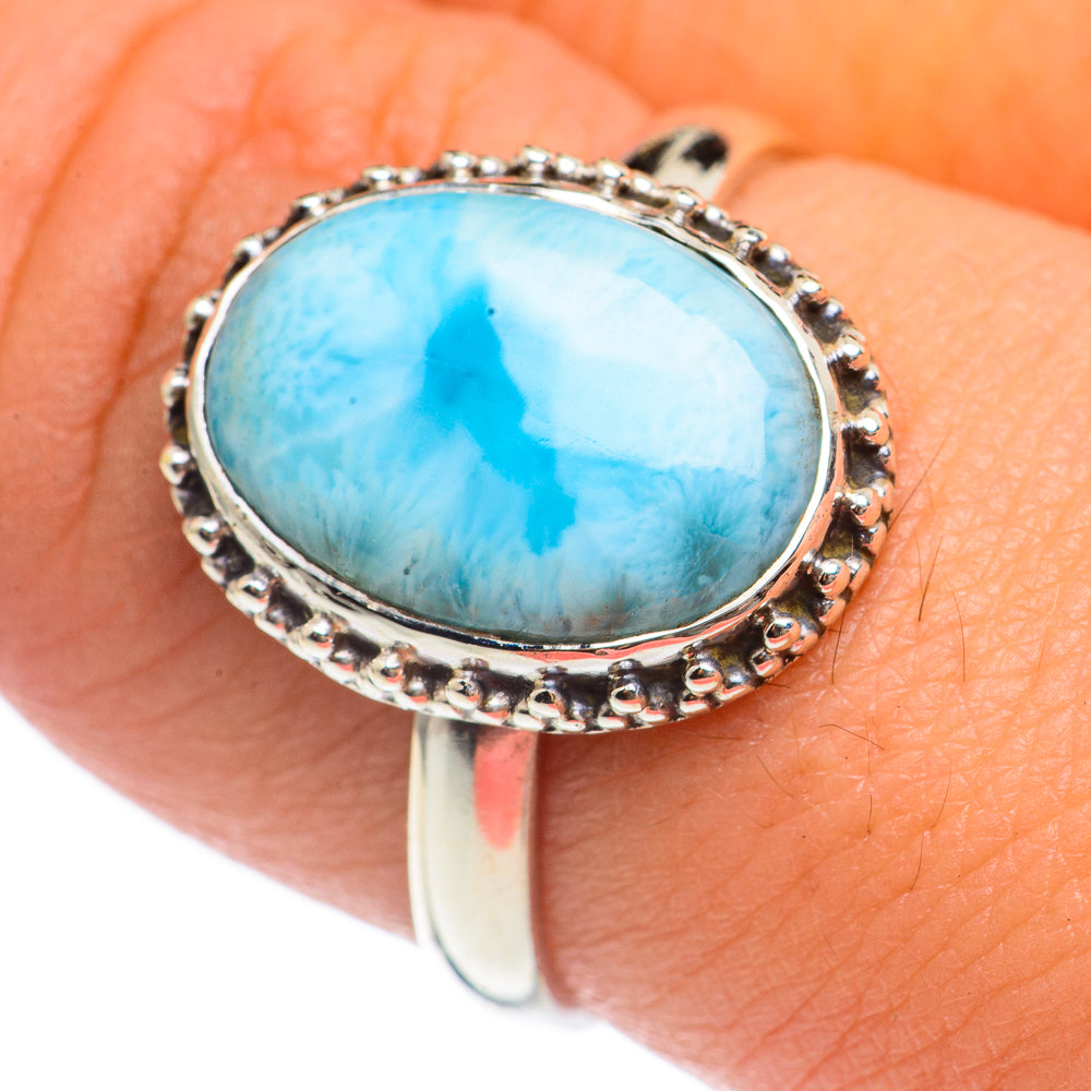 Larimar Rings handcrafted by Anasilvercos - RING69854