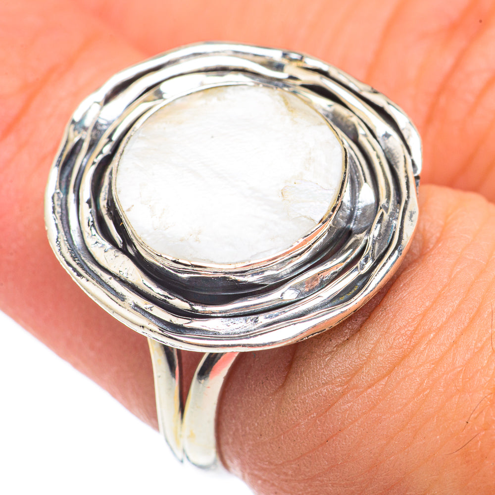 Rainbow Moonstone Rings handcrafted by Anasilvercos - RING69887