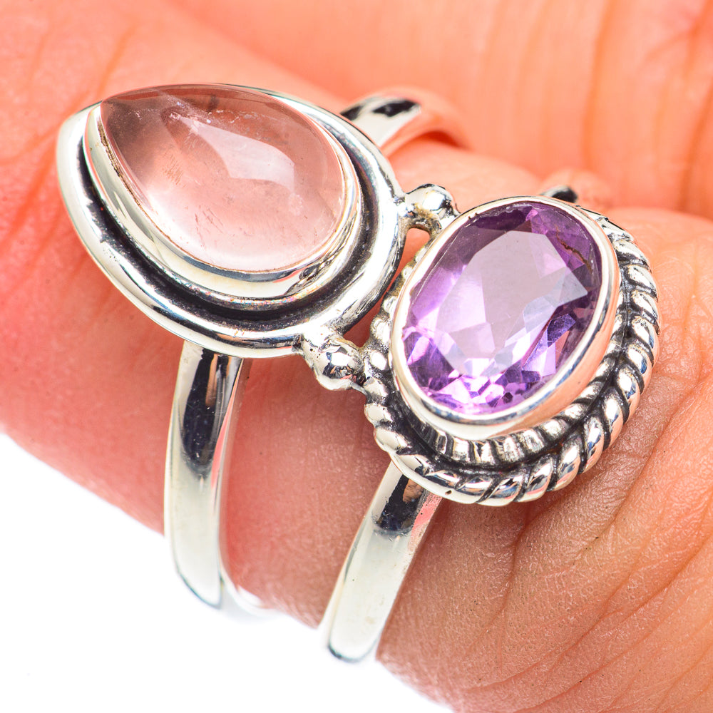 Rose Quartz Rings handcrafted by Anasilvercos - RING69889