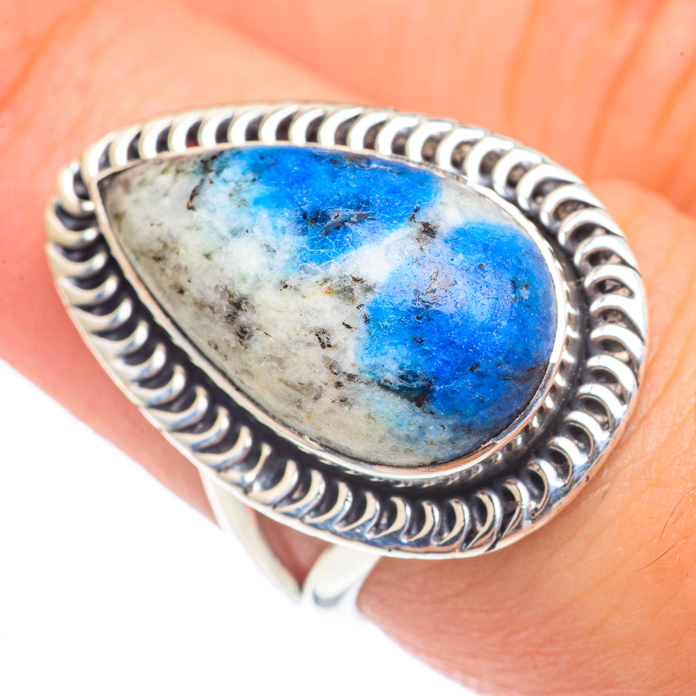 K2 Blue Azurite Rings handcrafted by Anasilvercos - RING69895
