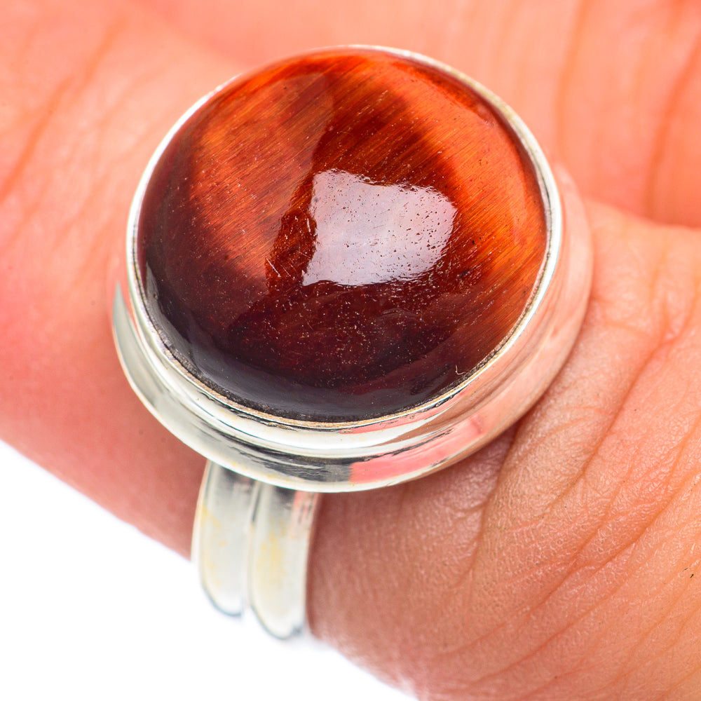 Red Tiger Eye Rings handcrafted by Anasilvercos - RING69901