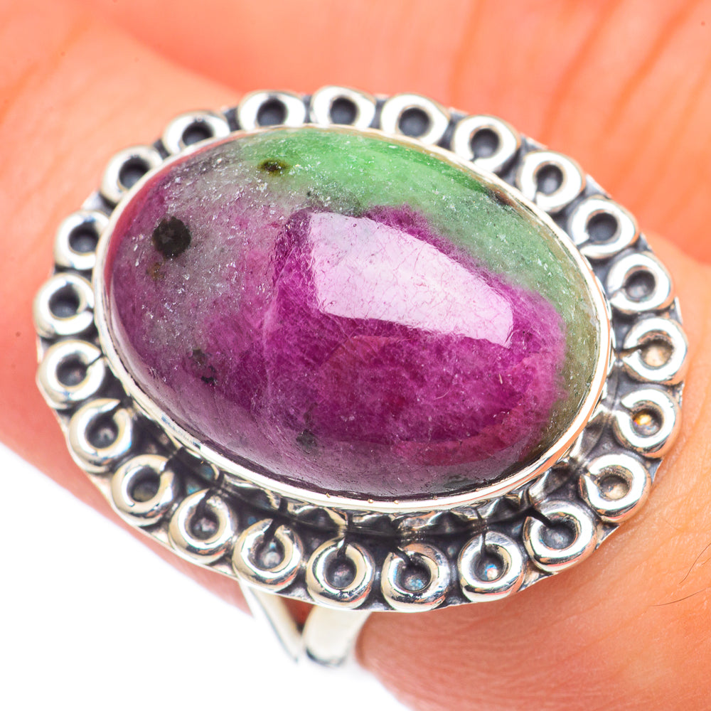 Ruby Zoisite Rings handcrafted by Anasilvercos - RING69946