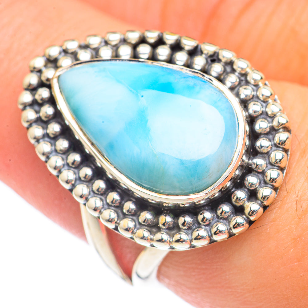 Larimar Rings handcrafted by Anasilvercos - RING69955