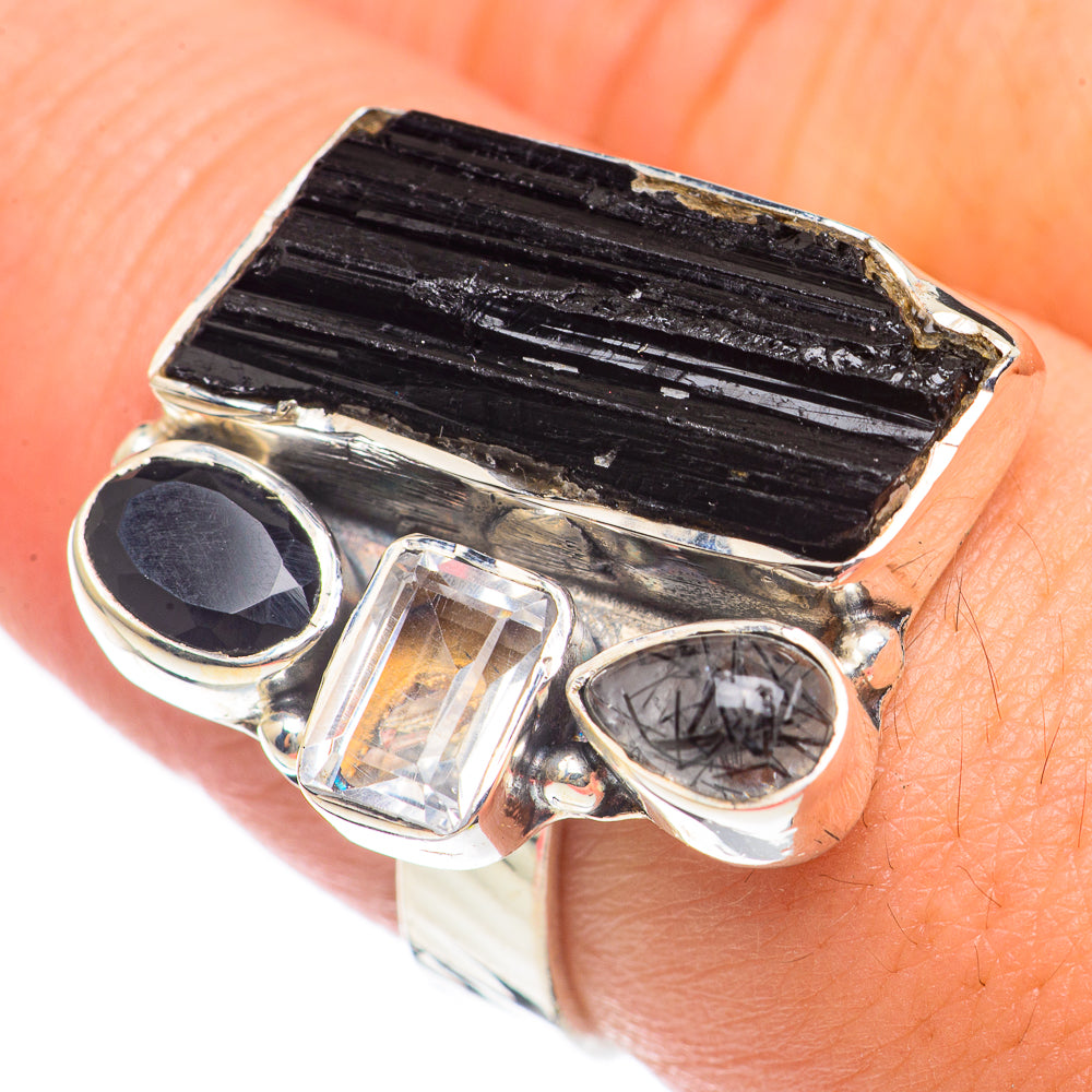 Black Tourmaline Rings handcrafted by Anasilvercos - RING70008
