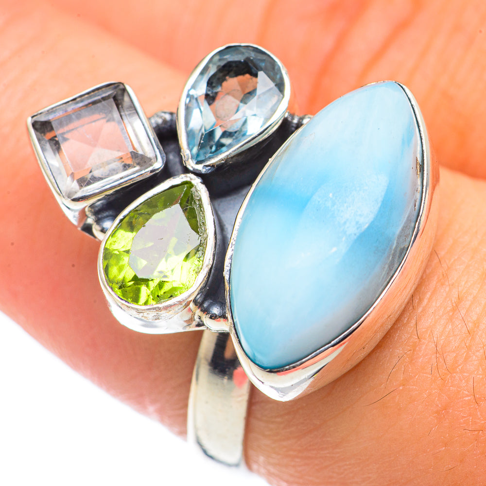 Larimar Rings handcrafted by Anasilvercos - RING70023
