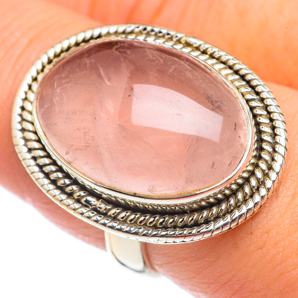 Rose Quartz Rings handcrafted by Anasilvercos - RING70034