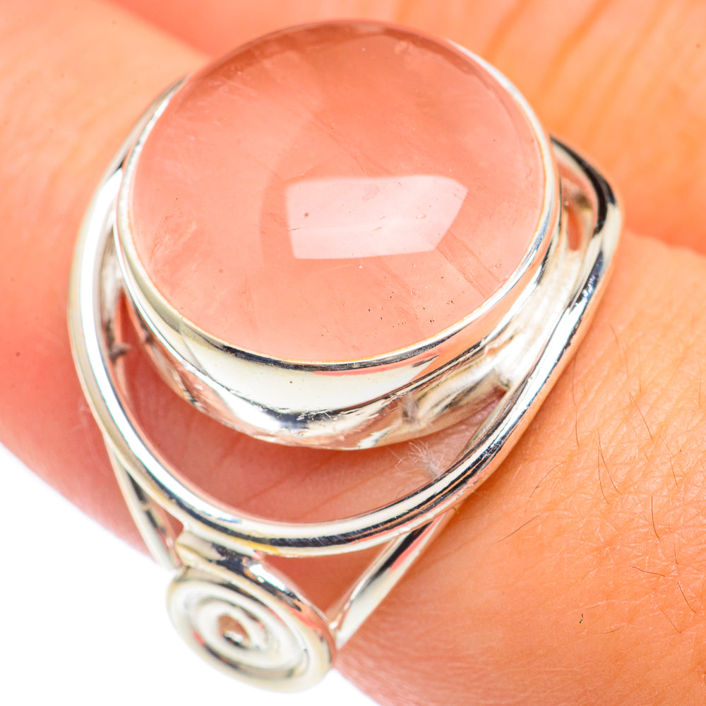 Rose Quartz Rings handcrafted by Anasilvercos - RING70038
