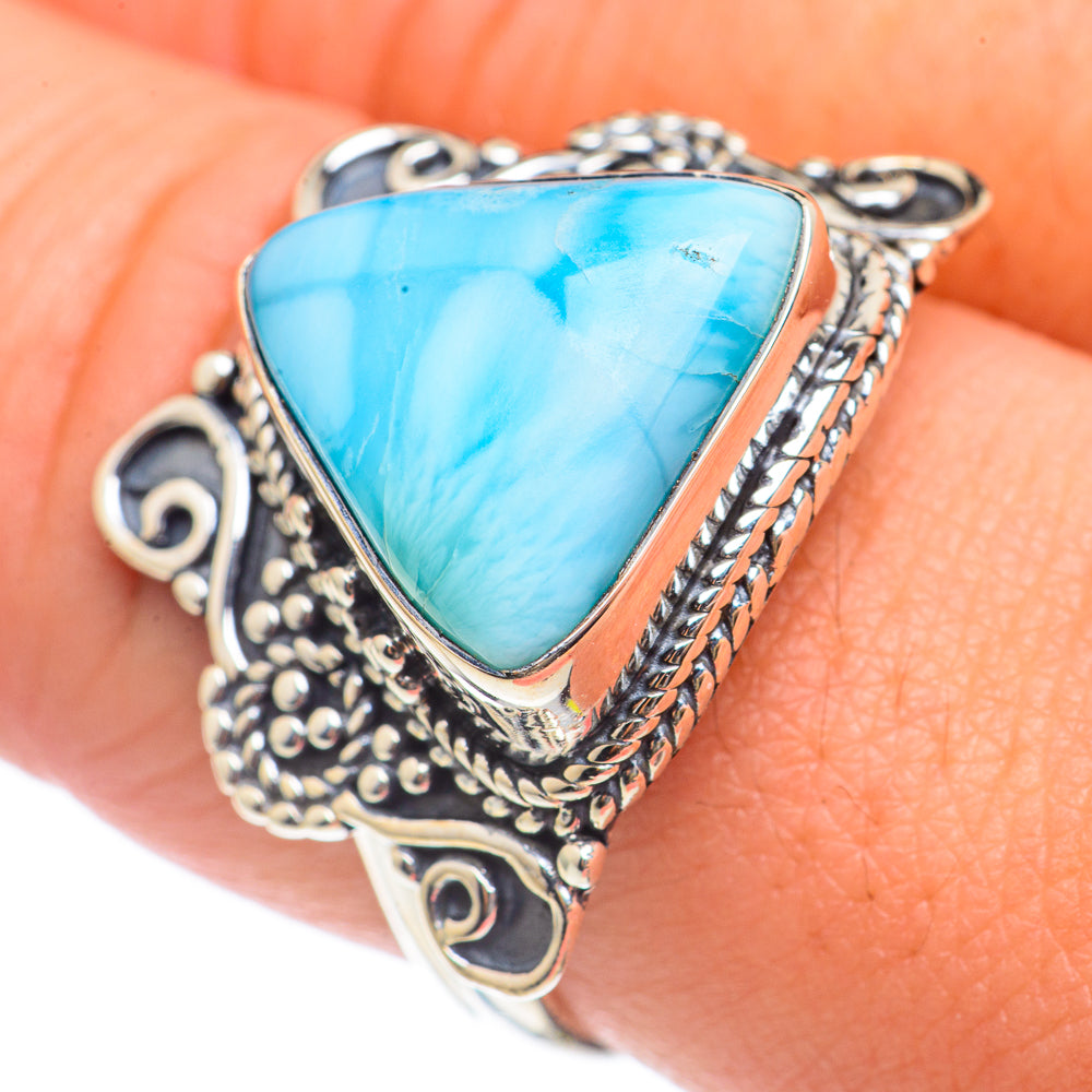 Larimar Rings handcrafted by Anasilvercos - RING70058