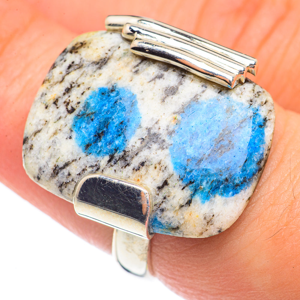 K2 Blue Azurite Rings handcrafted by Anasilvercos - RING70059