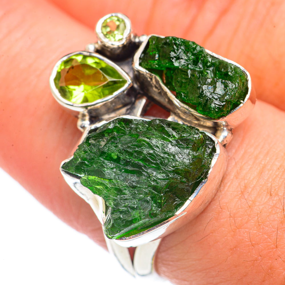 Green Tourmaline Rings handcrafted by Anasilvercos - RING70060