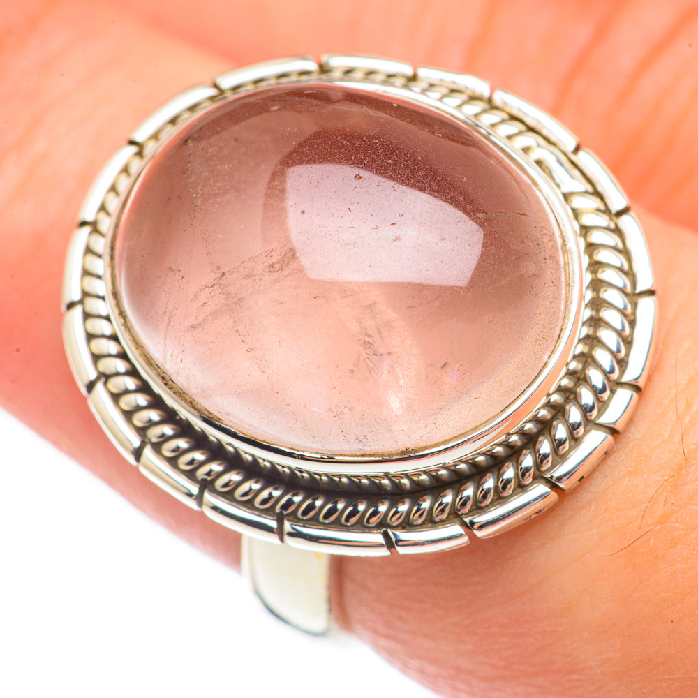 Rose Quartz Rings handcrafted by Anasilvercos - RING70071
