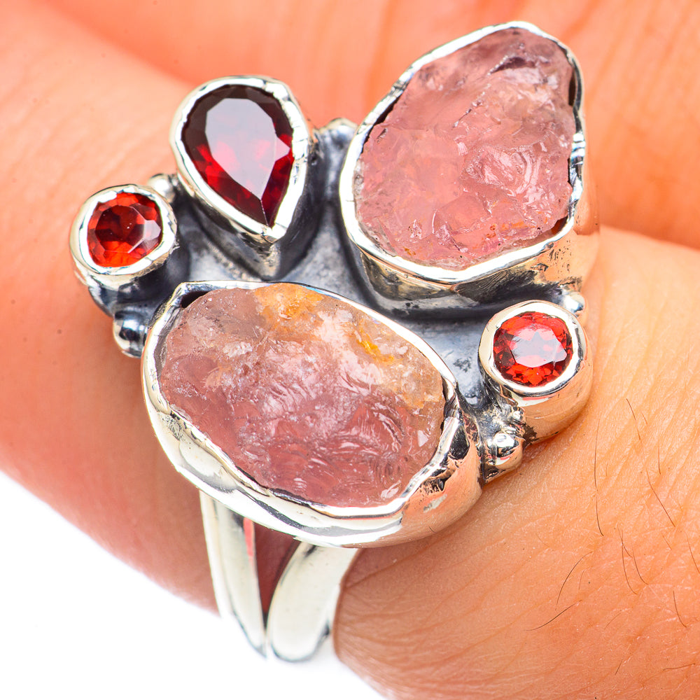Rose Quartz Rings handcrafted by Anasilvercos - RING70072