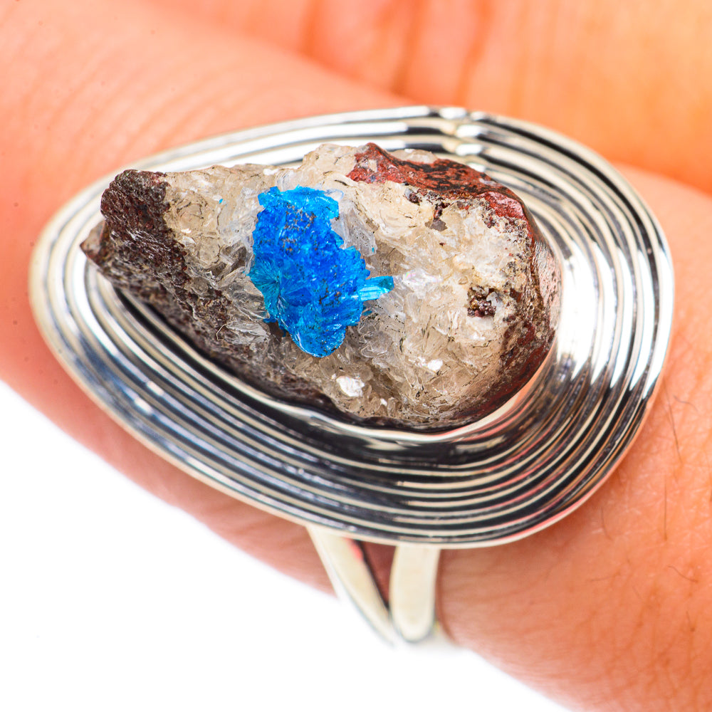 Cavansite Crystal Rings handcrafted by Anasilvercos - RING70082