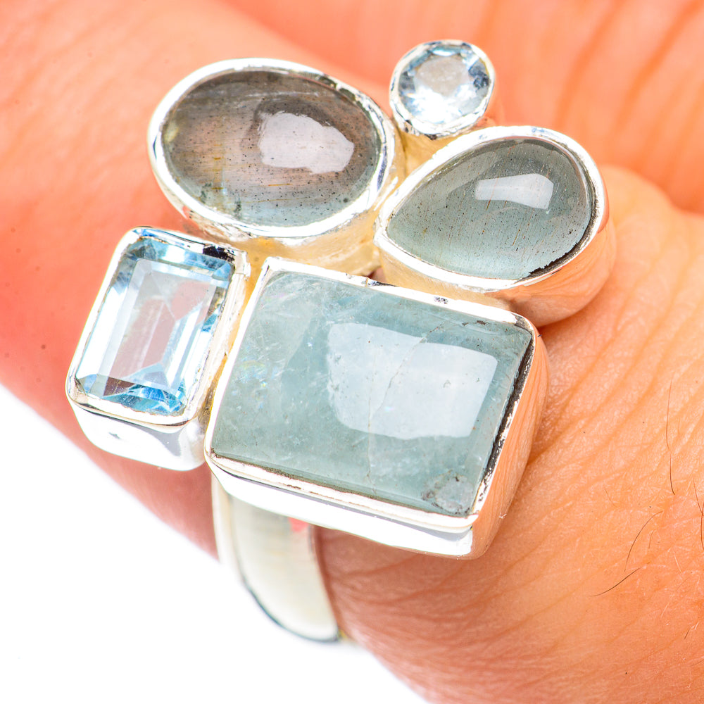 Aquamarine Rings handcrafted by Anasilvercos - RING70089