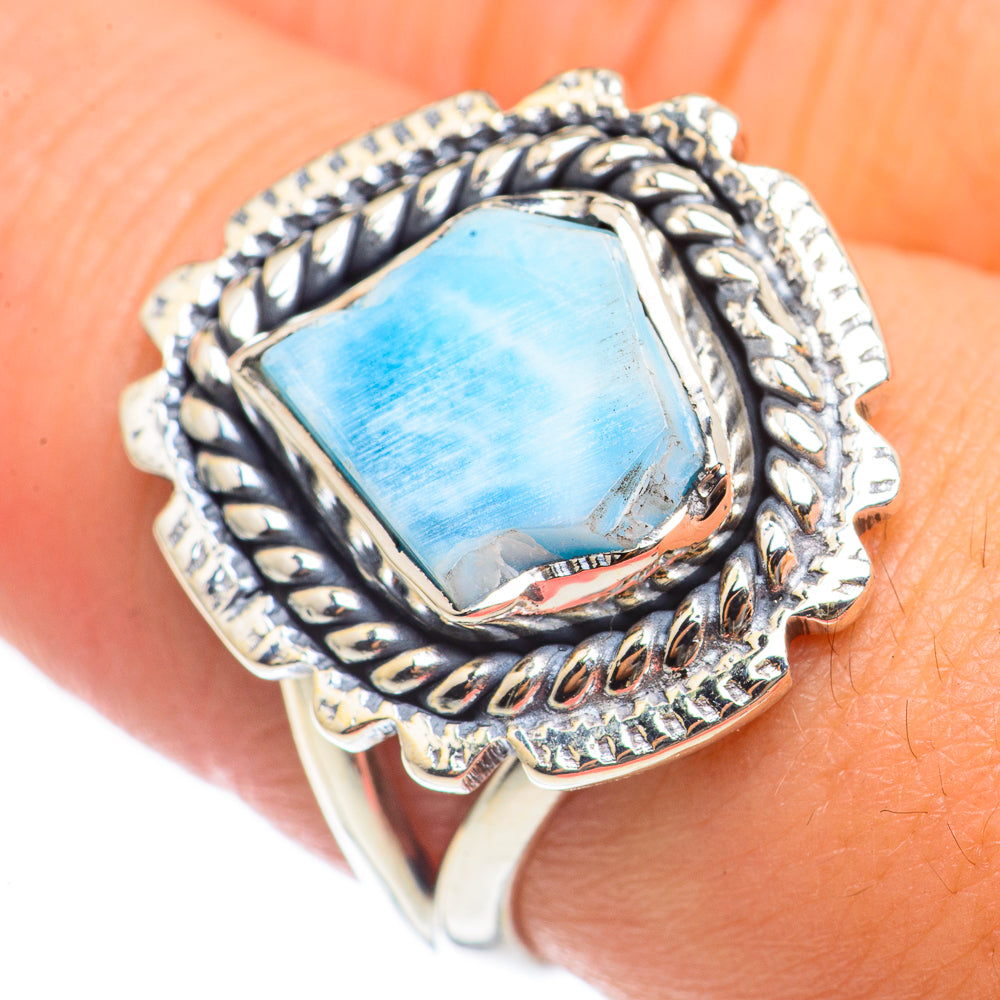 Larimar Rings handcrafted by Anasilvercos - RING70090