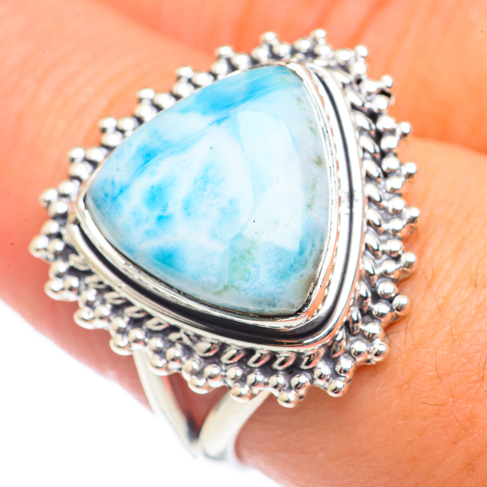 Larimar Rings handcrafted by Anasilvercos - RING70116