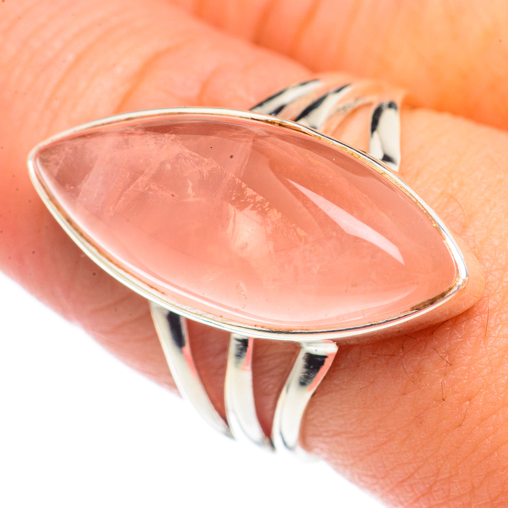 Rose Quartz Rings handcrafted by Anasilvercos - RING70137