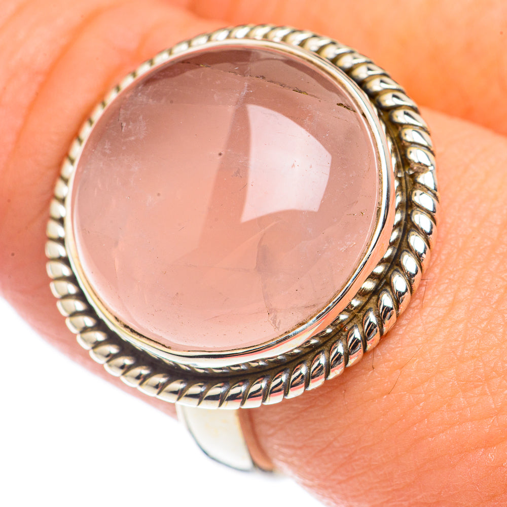 Rose Quartz Rings handcrafted by Anasilvercos - RING70140