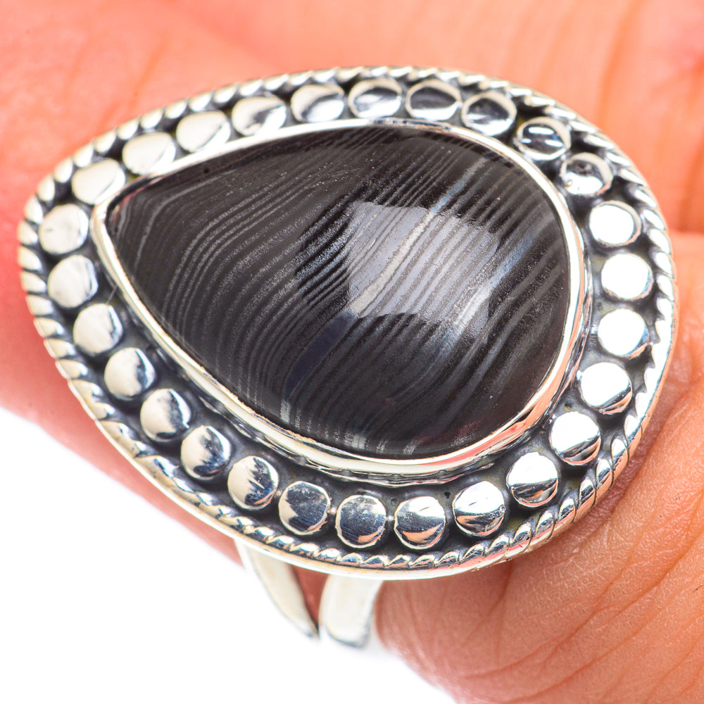 Psilomelane Dendrite Rings handcrafted by Anasilvercos - RING70144